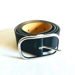 New York & Company Black Faux Leather Belt Medium